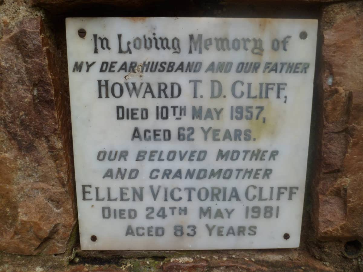 CLIFF Howard T.D. -1957 &amp; Ellen Victoria -1981
