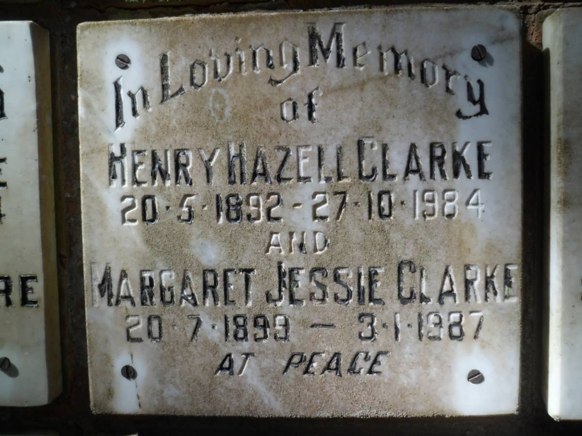 CLARKE Henry Hazell 1892-1984 &amp; Margaret Jessie 1899-1987