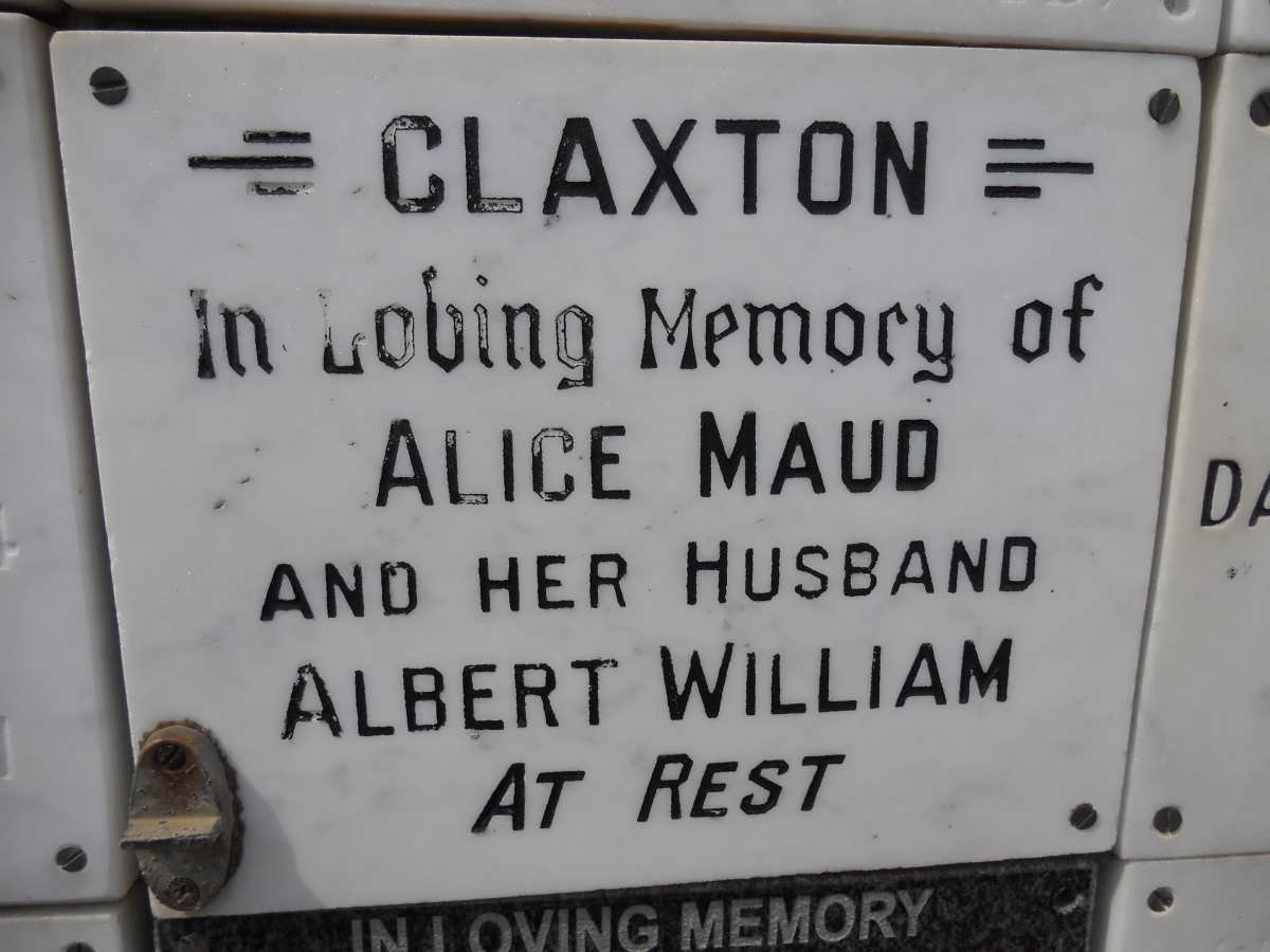 CLAXTON Albert William &amp; Alice Maud