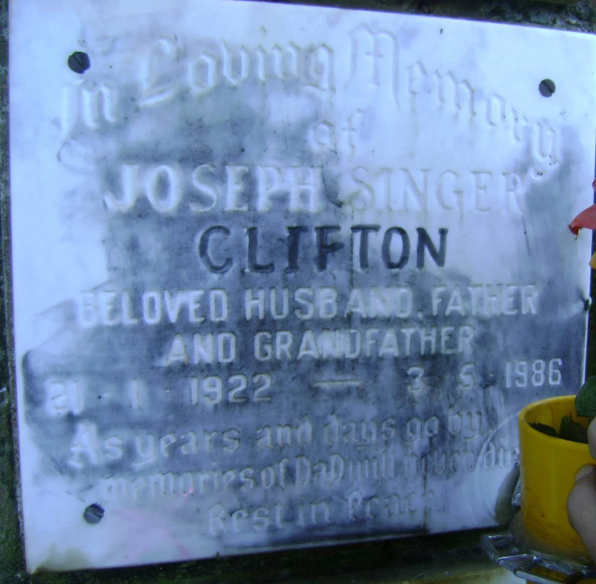 CLIFTON Joseph Singer 1922-1986