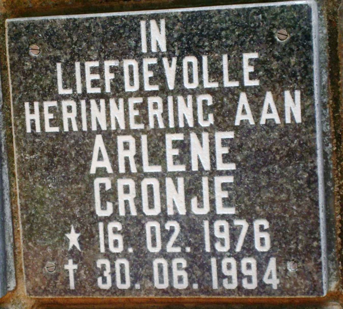 CRONJE Arlene 1976-1994
