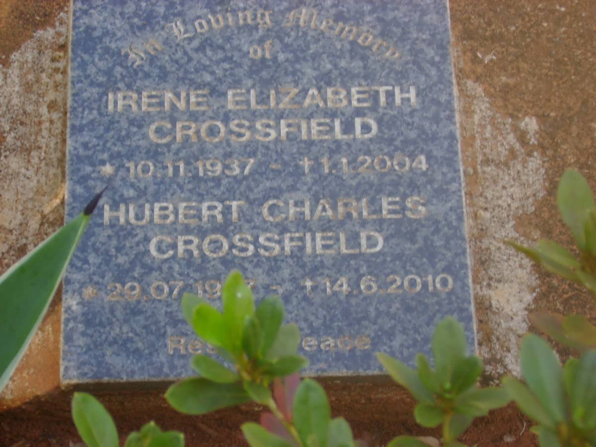 CROSSFIELD Hubert Charles 19??-2010 &amp; Irene Elizabeth 1937-2004