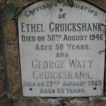 CRUICKSHANK George Watt -1965 &amp; Ethel -1946