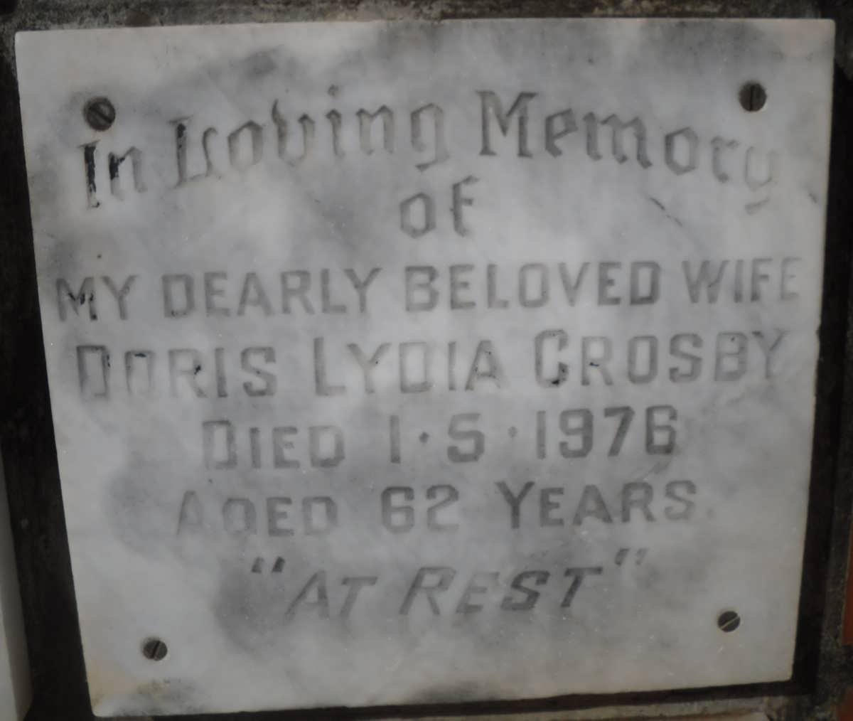 CROSBY Doris Lydia -1976