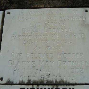 CRONEEN Brian -1972 &amp; Gladys May -1982