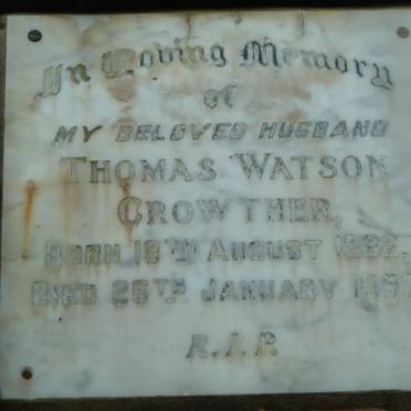 CROWTHER Thomas Watson 1882-1957