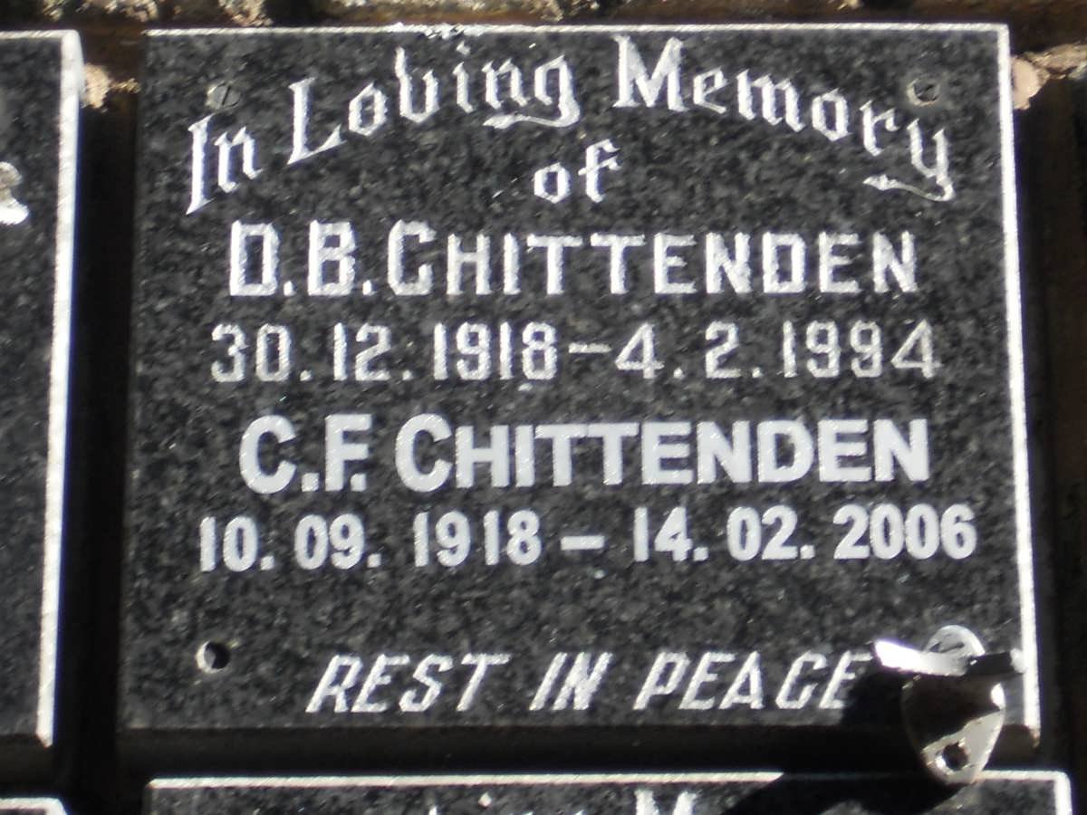 CHITTENDEN D.B. 1918-1994 &amp; C.F. 1918-2006