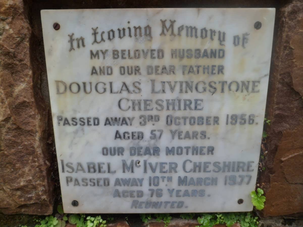 CHESHIRE Douglas Livingstone -1956 &amp; Isabel McIVER -1977