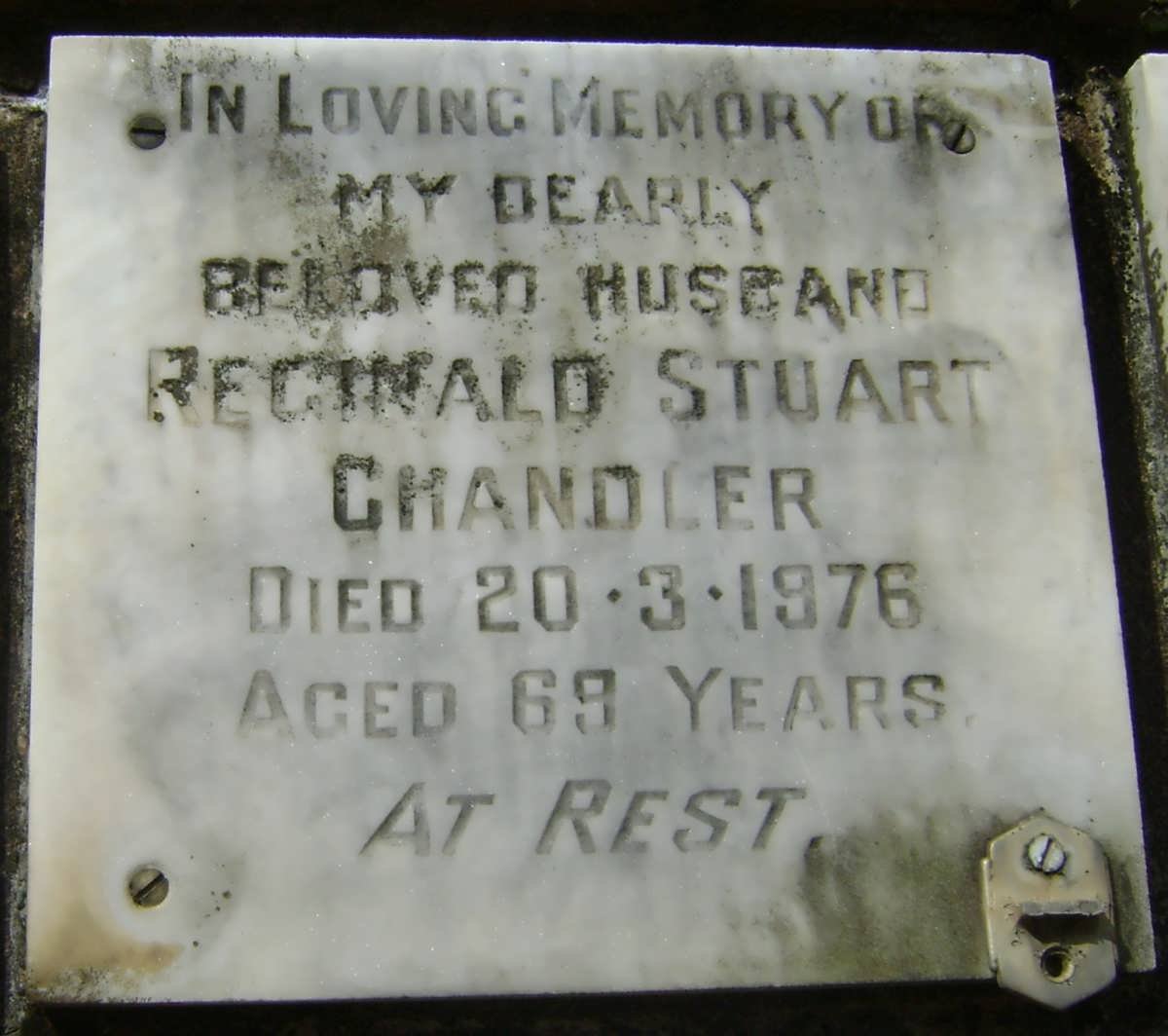 CHANDLER Reginald Stuart -1976