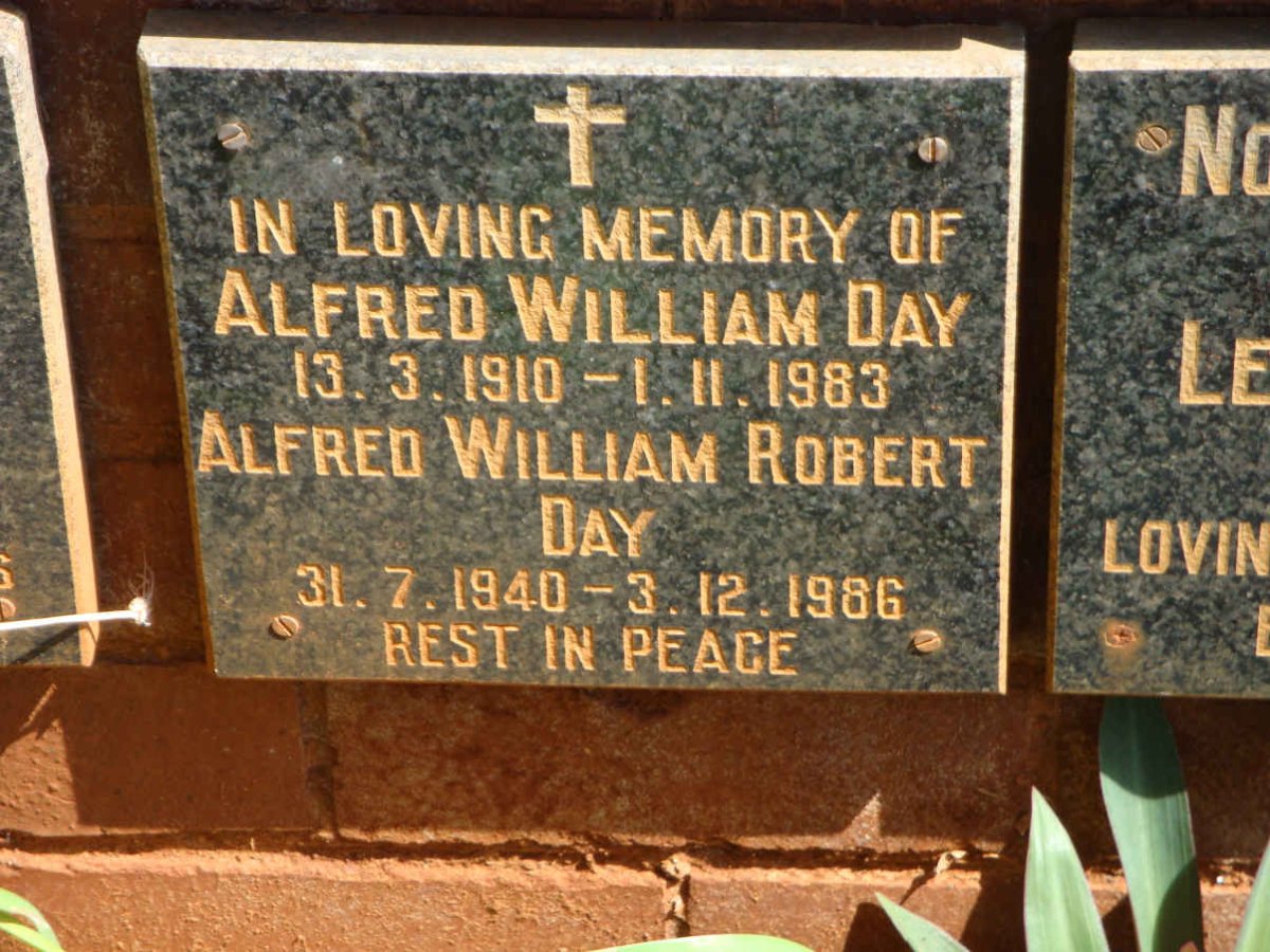 DAY Alfred William 1910-1983 :: DAY Alfred William Robert 1940-1986