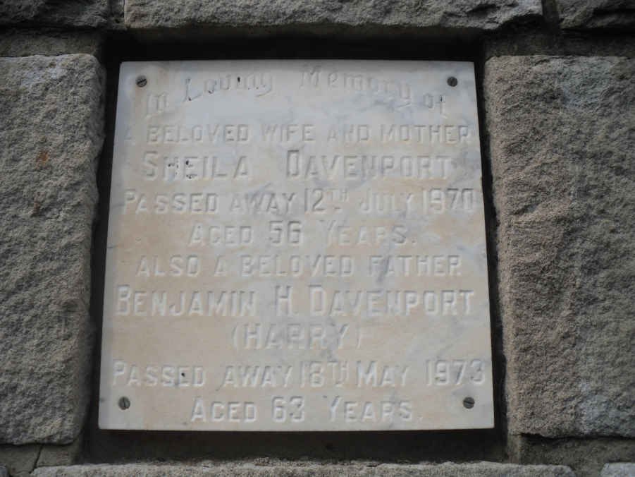 DAVENPORT Benjamin H. -1973 &amp; Sheila -1970