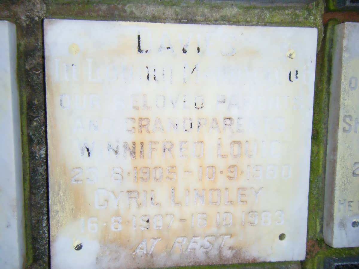DAVIES Cyril Lindley 1907-1983 &amp; Winnifred Louie 1905-1980