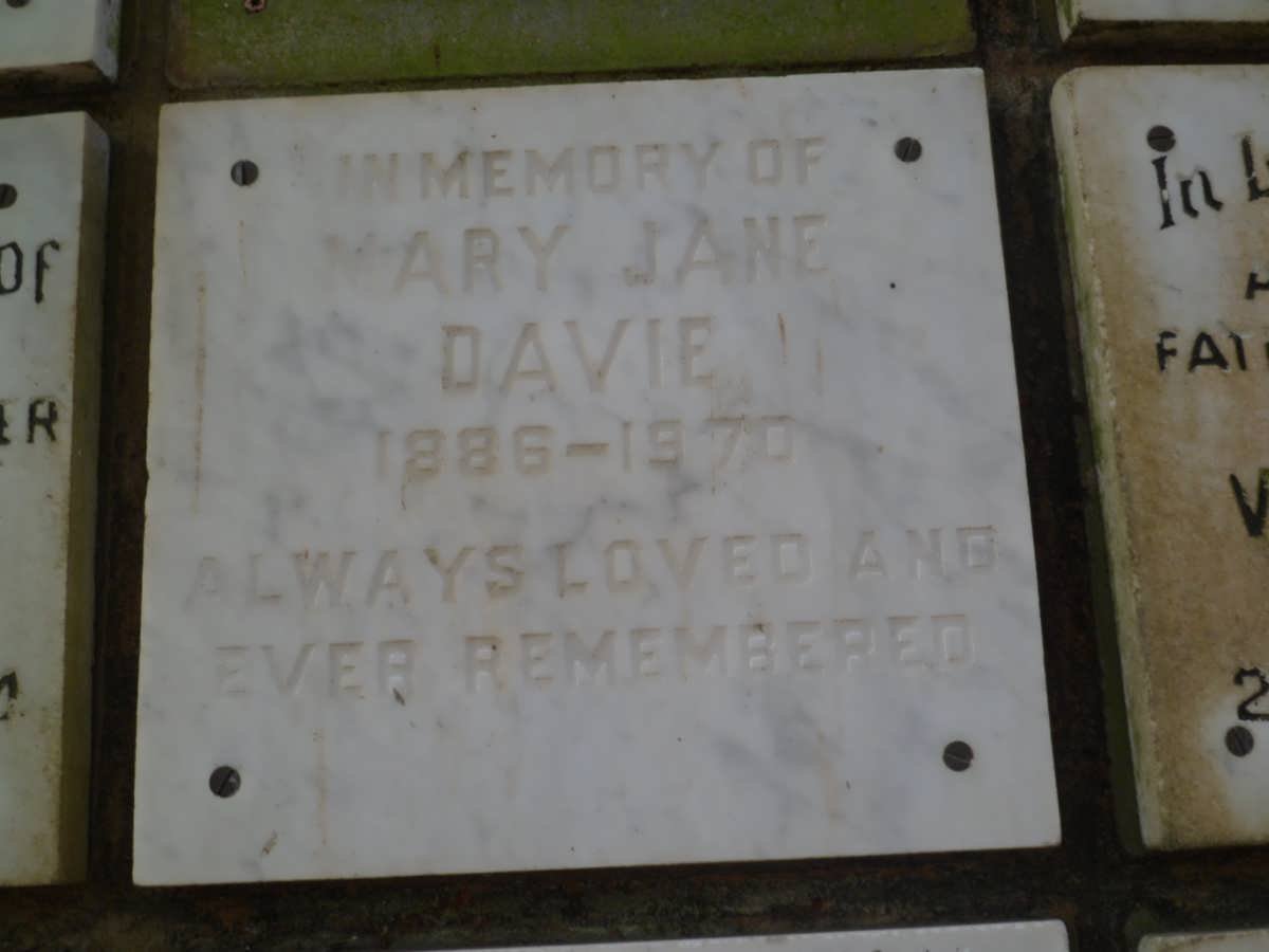 DAVIE Mary Jane 1886-1970