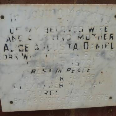 DANIEL Alexander William George 1904-1976 &amp; Alice Augusta WHITTINGTON 1912-1973