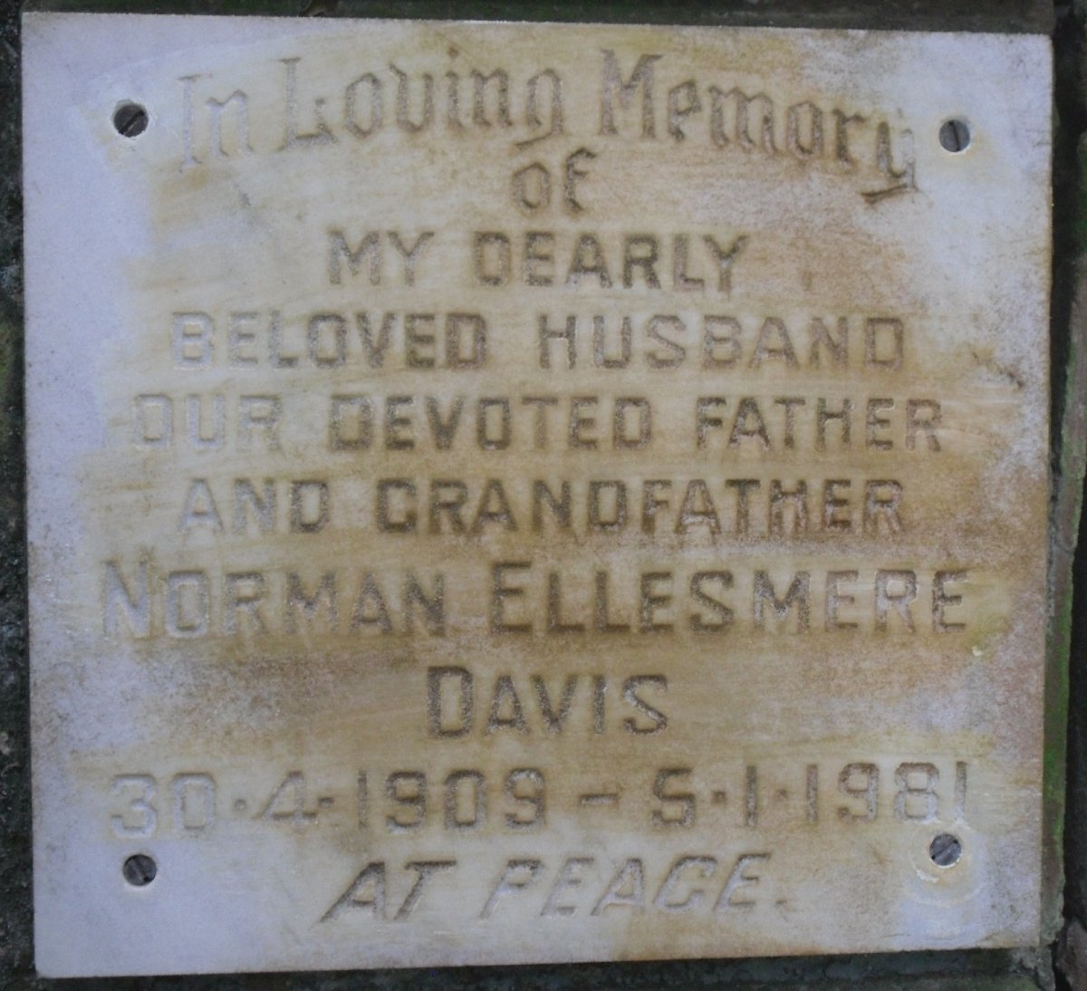 DAVIS Norman Ellesmere 1909-1981