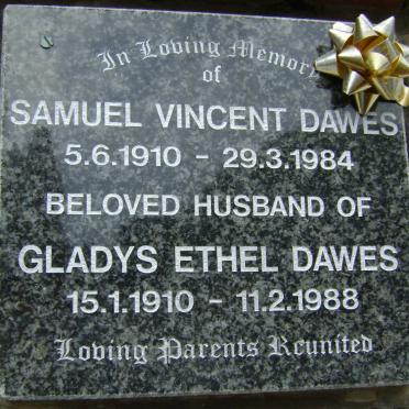 DAWES Samuel Vincent 1910-1984 &amp; Gladys Ethel 1910-1988