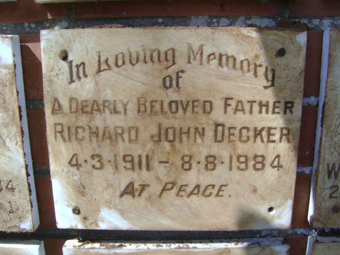 DECKER Richard John 1911-1984