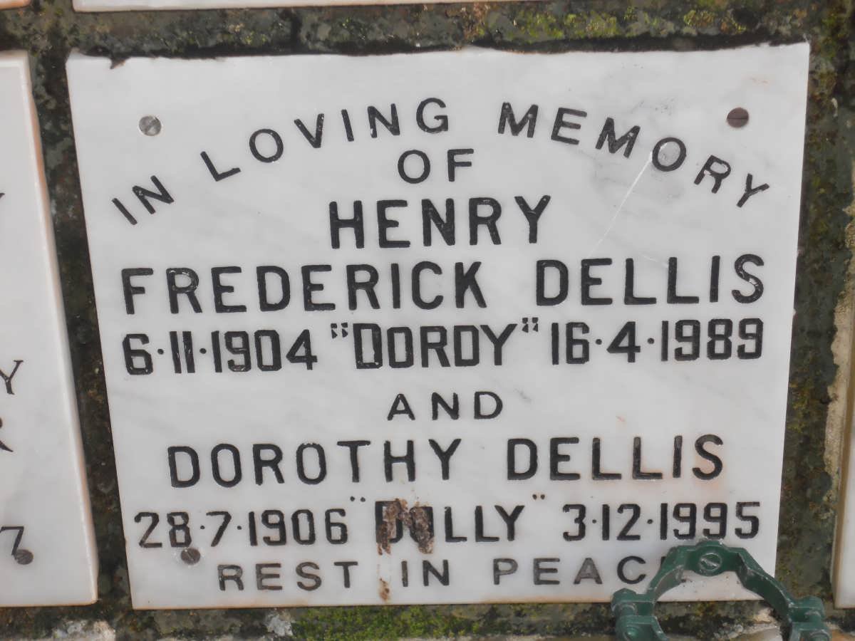 DELLIS Henry Frederick 1904-1989 &amp; Dorothy 1906-1995