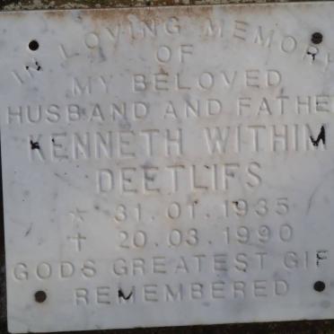 DEETLIFS Kenneth Withim 1935-1990