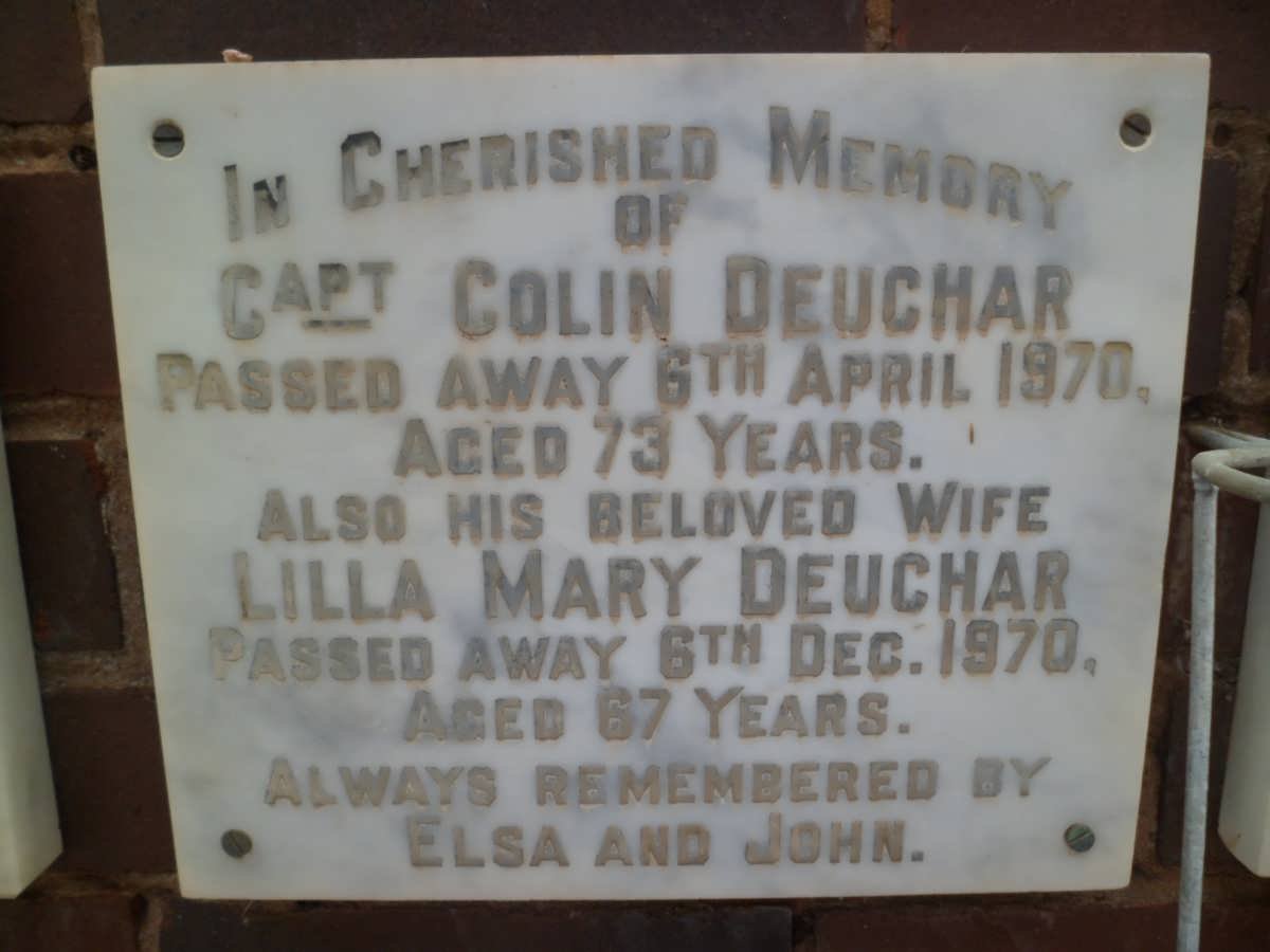 DEUCHAR Colin -1970 &amp; Lilla Mary -1970