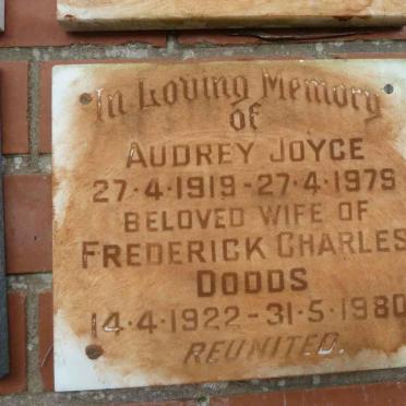 DODDS Frederick Charles 1922-1980 &amp; Audrey Joyce 1919-1979