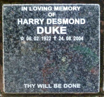 DUKE Harry Desmond 1922-2004
