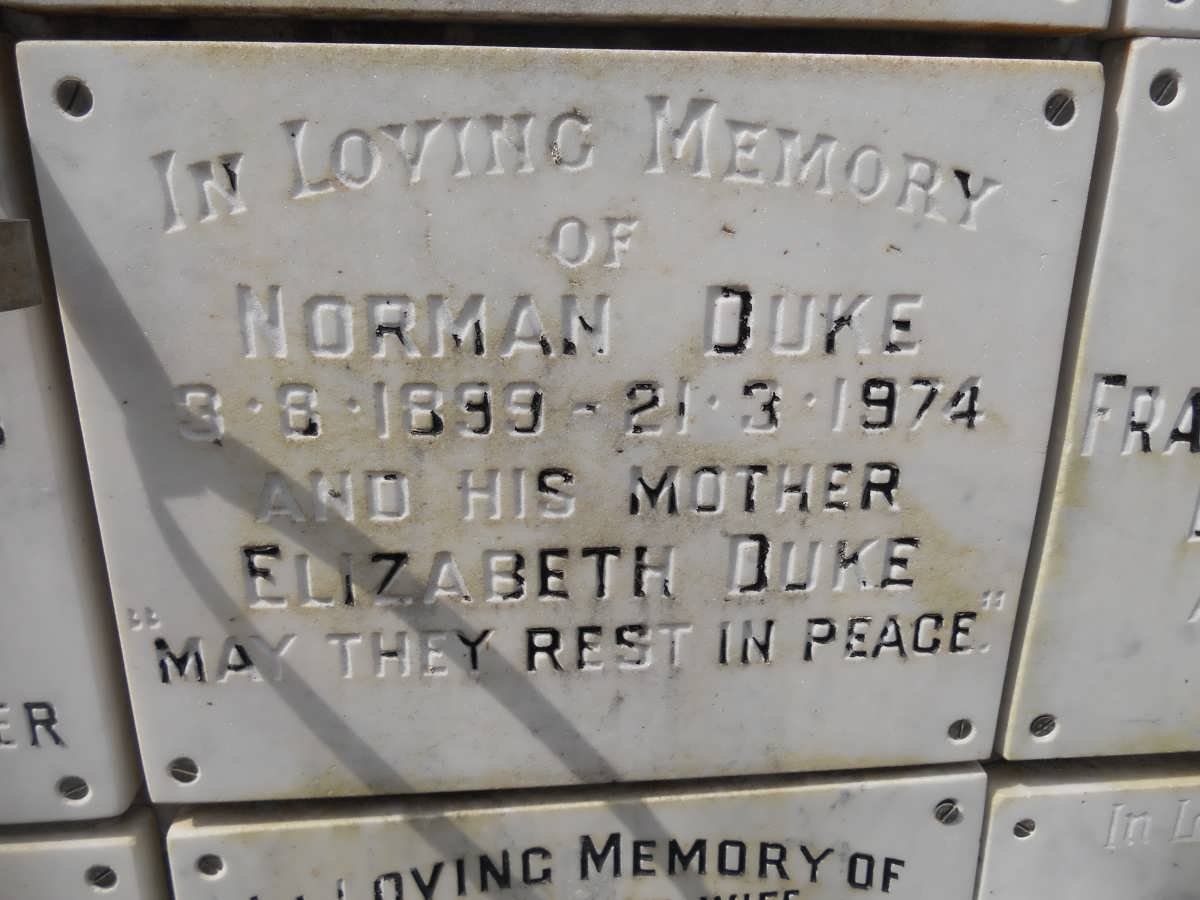 DUKE Norman 1899-1974 :: DUKE Elizabeth