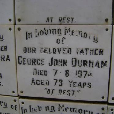 DURHAM George John -1974