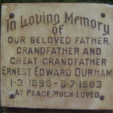 DURHAM Ernest Edward 1898-1983