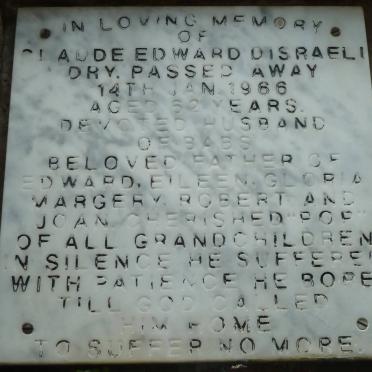 DRY Claude Edward Disraeli -1966