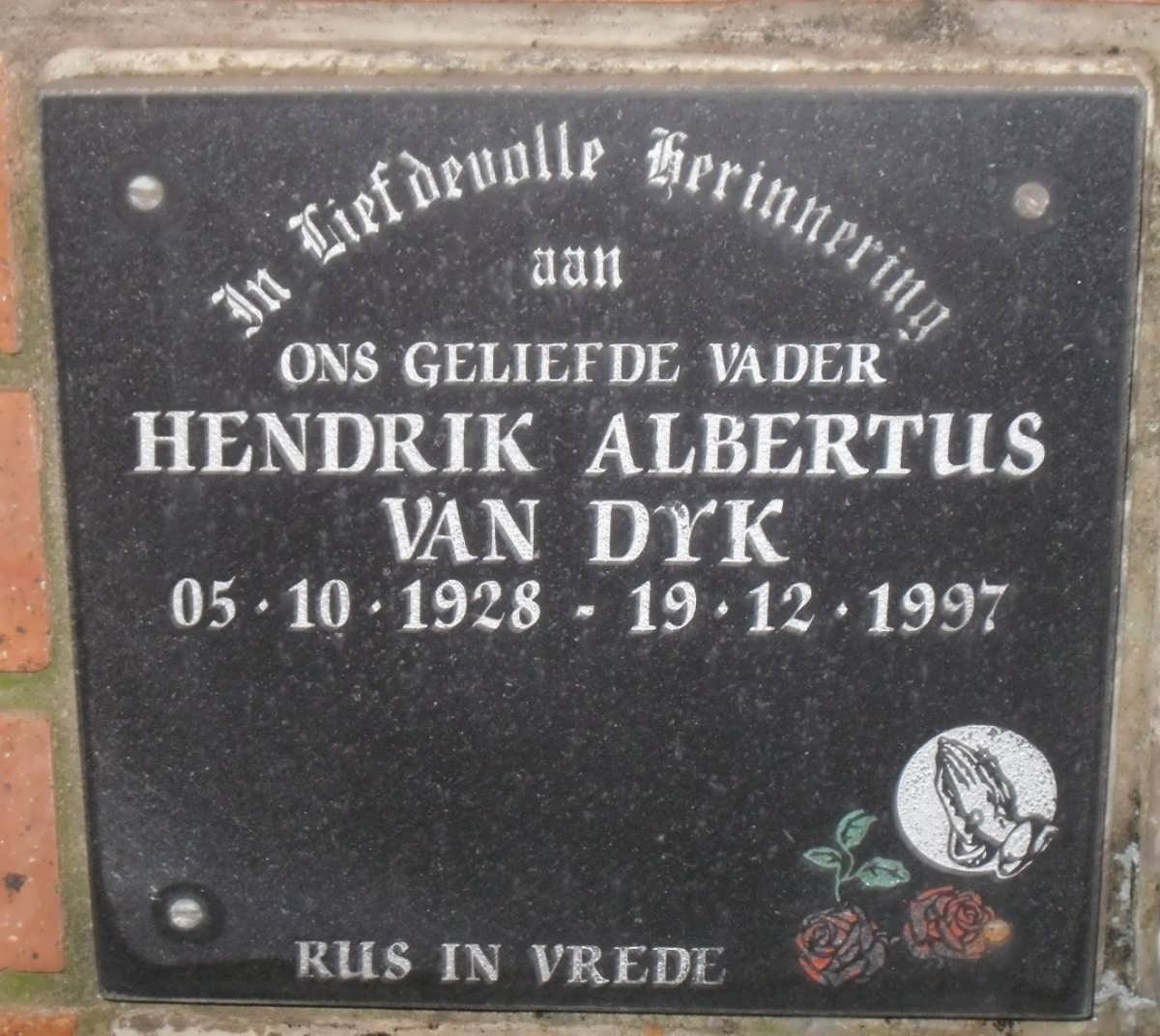 DYK Hendrik Albertus, van 1928-1997
