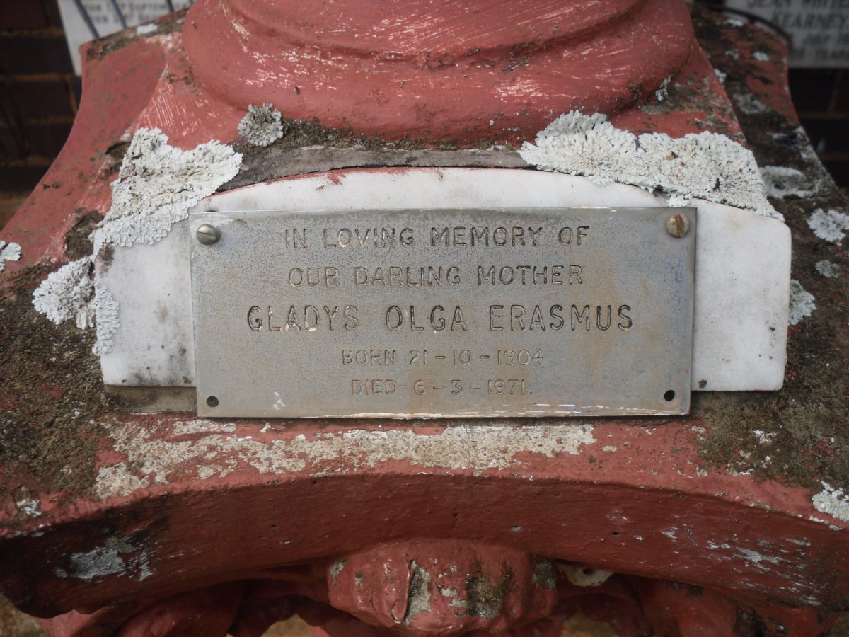 ERASMUS Gladys Olga 1904-1971