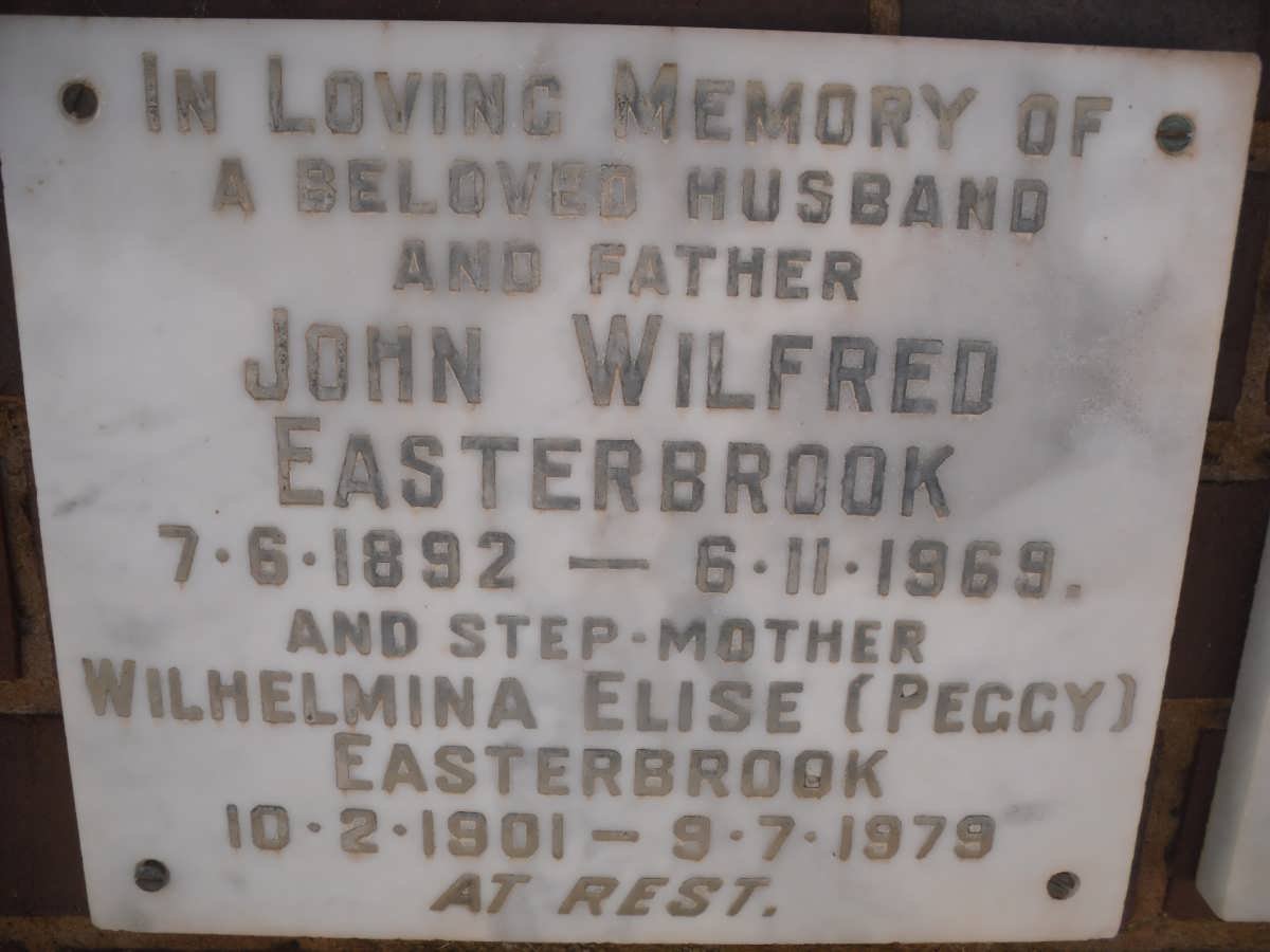 EASTERBROOK John Wilfred 1892-1969 &amp; Wilhelmina Elise 1901-1979