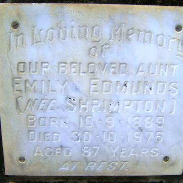 EDMUNDS Emily nee SHRIMPTON 1889-1976