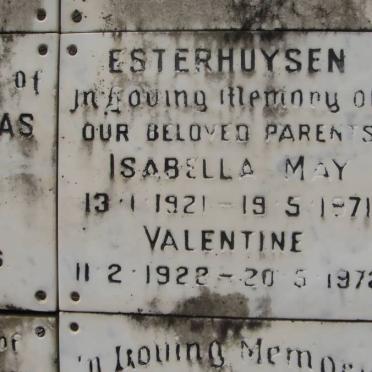ESTERHUYSEN Valentine 1922-1972 &amp; Isabella May 1921-1971