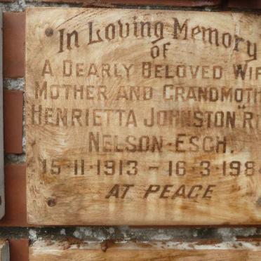 ESCH Henrietta Johnston, Nelson 1913-1984
