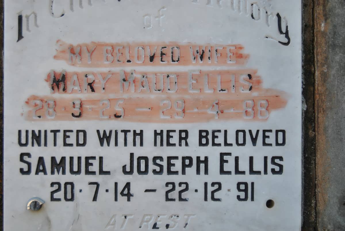 ELLIS Samuel Joseph 1914-1991 &amp; Mary Maud 1925-1988