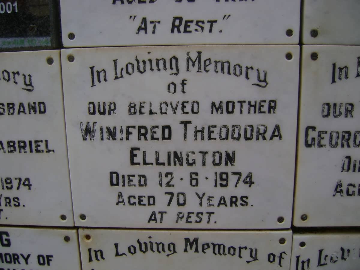 ELLINGTON Winifred Theodora -1974