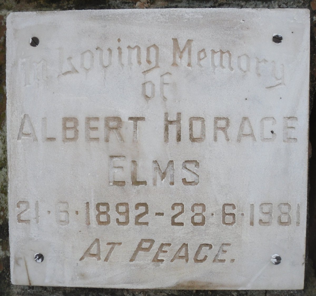 ELMS Albert Horace 1892-1981