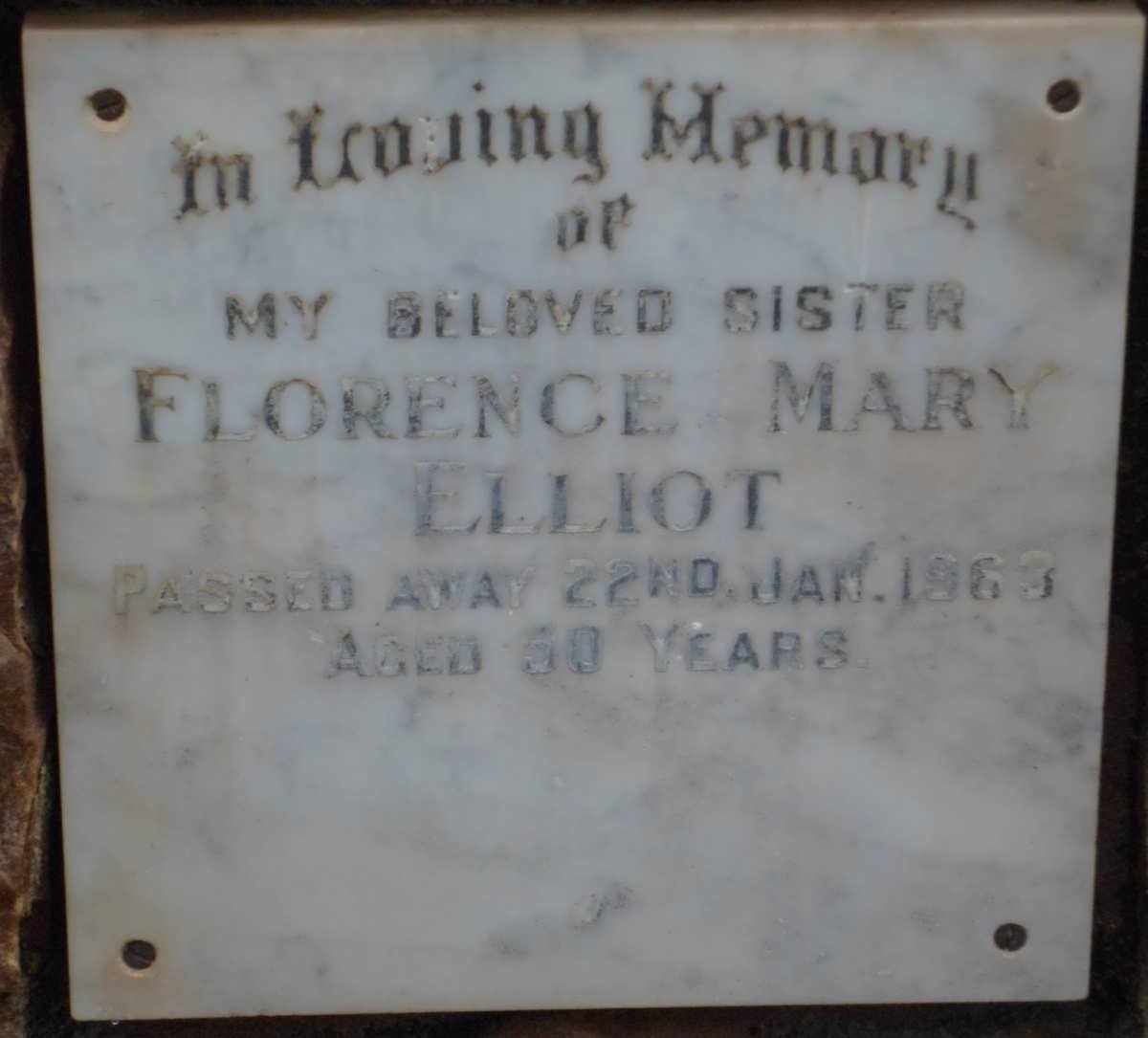 ELLIOT Florence Mary -1963