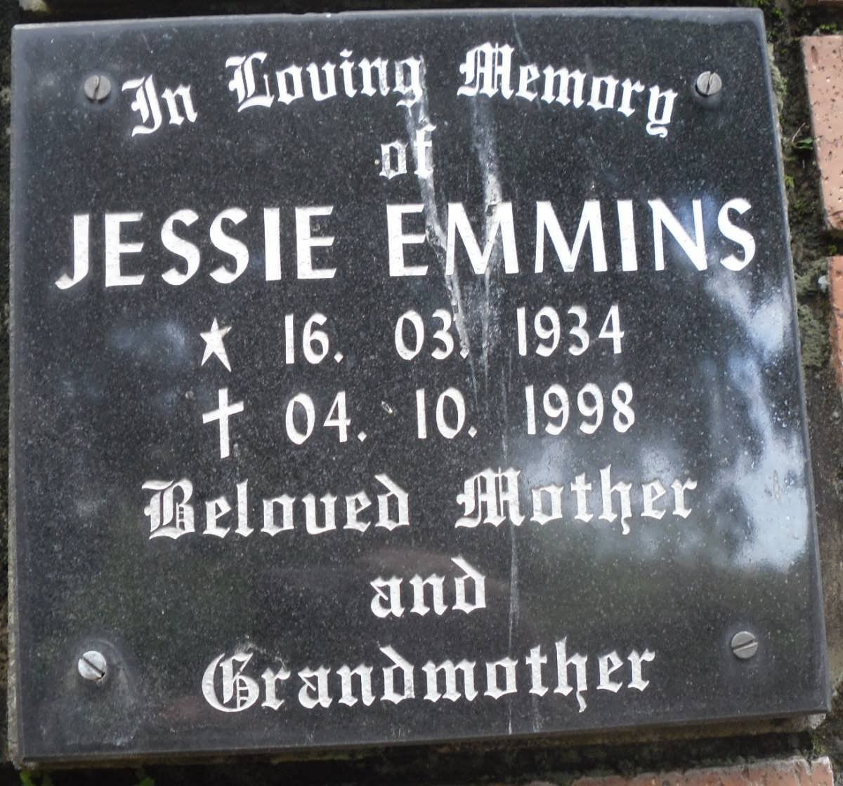 EMMINS Jessie 1934-1998