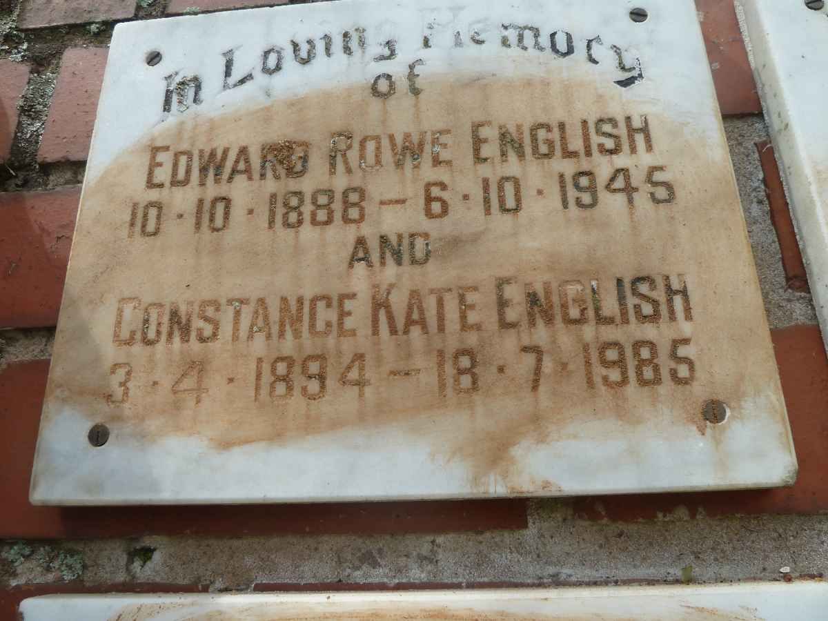 ENGLISH Edward Rowe 1888-1945 &amp; Constance Kate 1894-1985