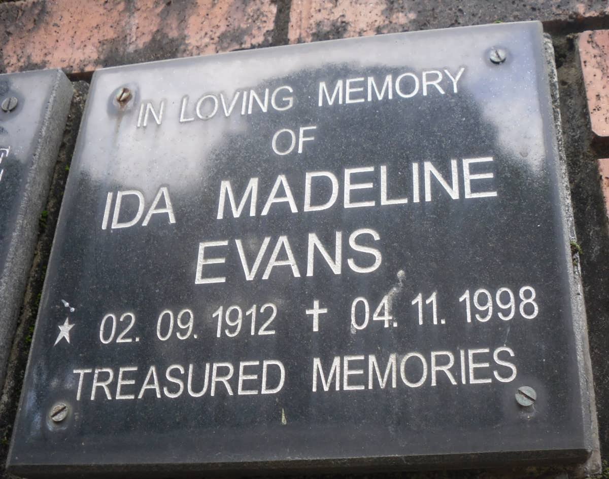EVANS Ida Madeline 1912-1998