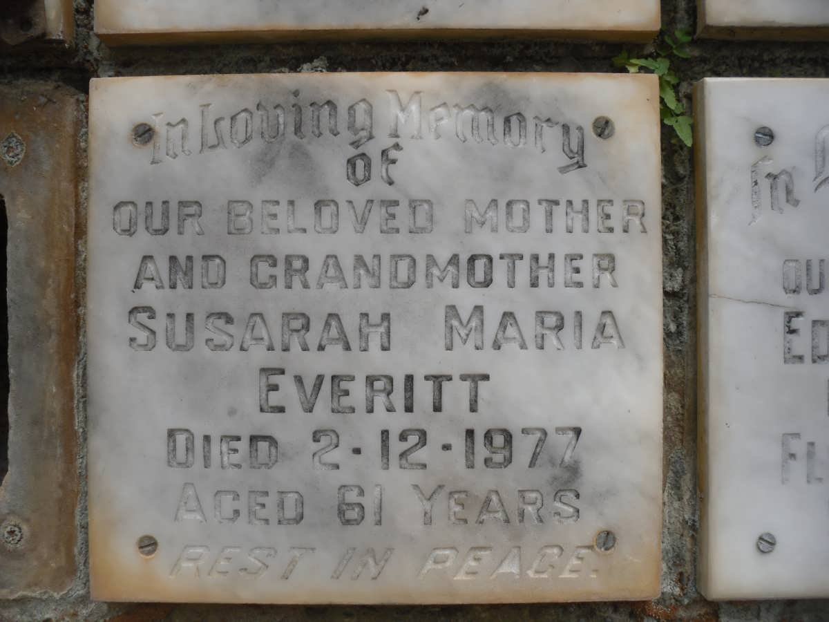 EVERITT Susarah Maria -1977