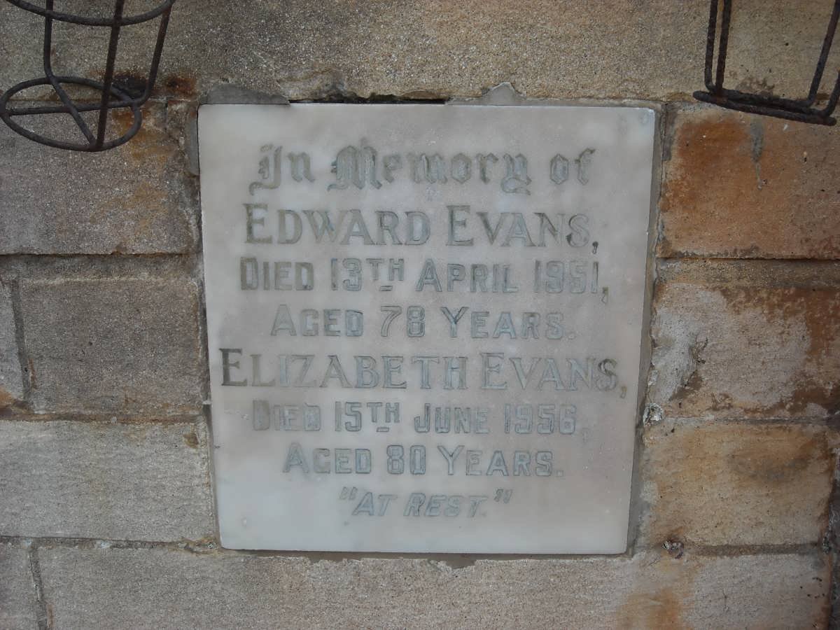 EVANS Edward -1951 &amp; Elizabeth -1956