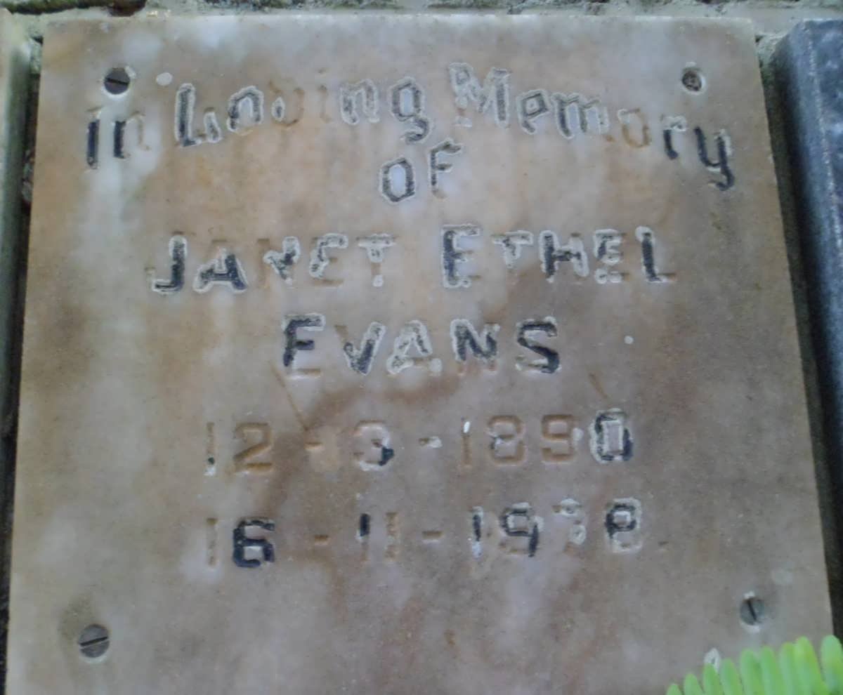 EVANS Janet Ethel 1890-1978
