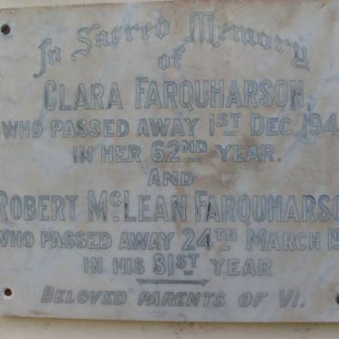 FARQUHARSON Robert McLean -1951 &amp; Clara -1944