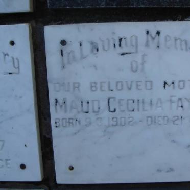 FAYERS Maud Cecilia 1902-1988
