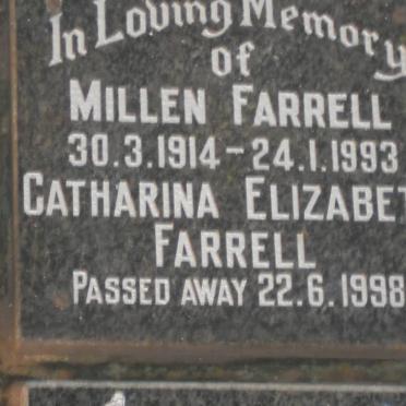 FARRELL Millen 1914-1993 &amp; Catharina Elizabeth -1998
