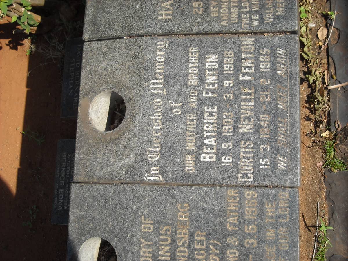 FENTON Beatrice 1903-1988 :: FENTON Curtis Neville 1940-1985